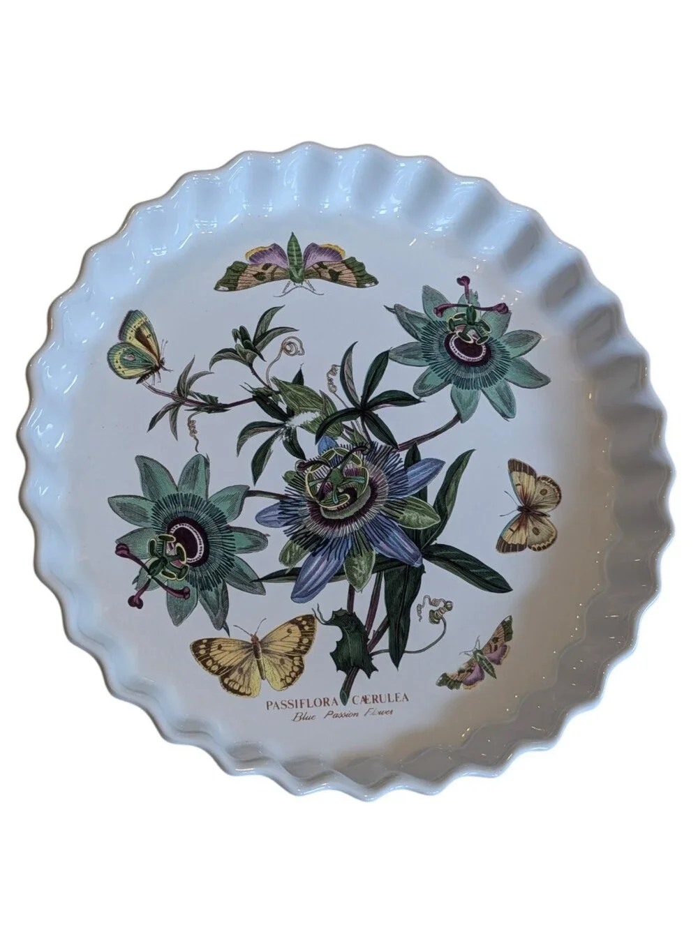 Vintage Portmeirion Fully Vitrified Botanic Garden Blue Passion Flower Oven Dish